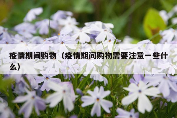疫情期间购物（疫情期间购物需要注意一些什么）