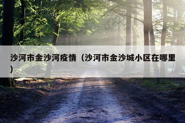 沙河市金沙河疫情（沙河市金沙城小区在哪里）