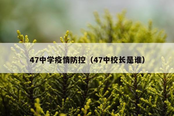 47中学疫情防控（47中校长是谁）