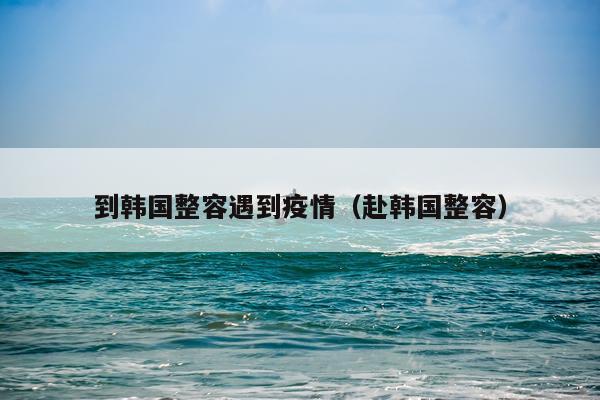 到韩国整容遇到疫情（赴韩国整容）