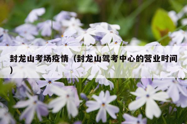 封龙山考场疫情（封龙山驾考中心的营业时间）
