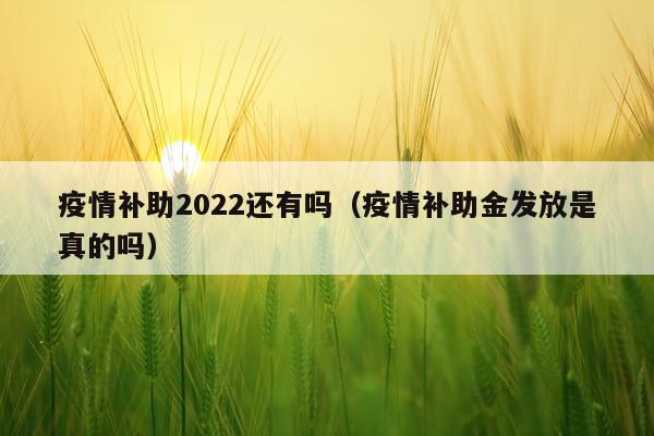 疫情补助2022还有吗（疫情补助金发放是真的吗）