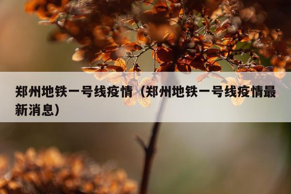 郑州地铁一号线疫情（郑州地铁一号线疫情最新消息）