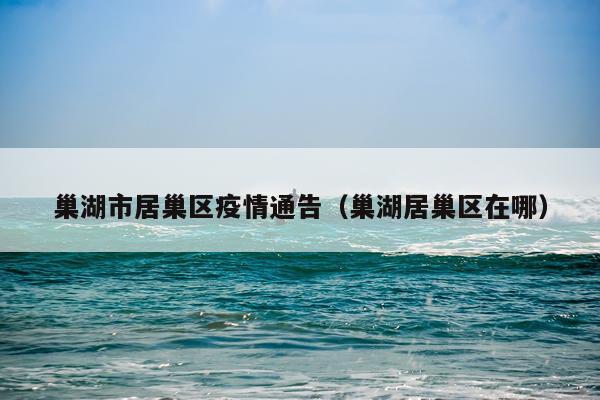 巢湖市居巢区疫情通告（巢湖居巢区在哪）