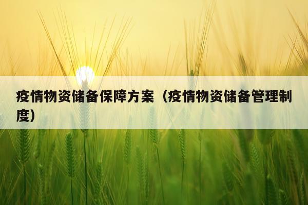 疫情物资储备保障方案（疫情物资储备管理制度）