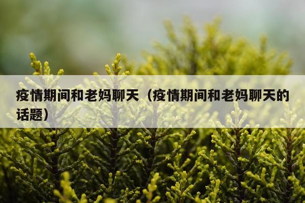 疫情期间和老妈聊天（疫情期间和老妈聊天的话题）