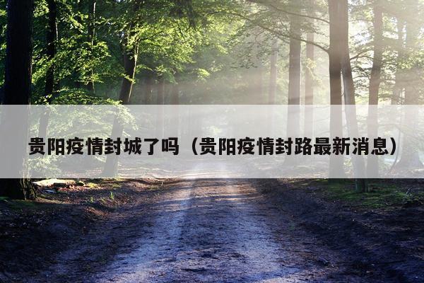 贵阳疫情封城了吗（贵阳疫情封路最新消息）