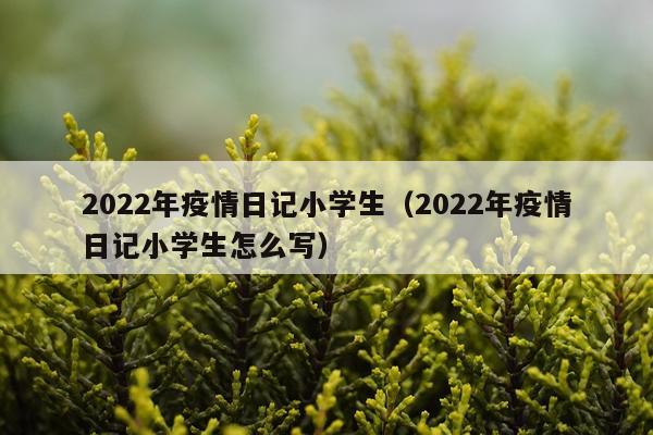 2022年疫情日记小学生（2022年疫情日记小学生怎么写）