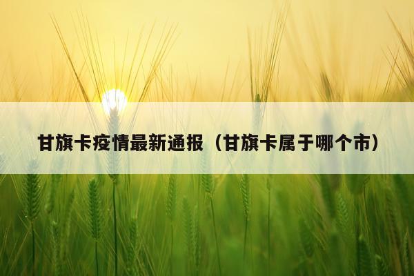 甘旗卡疫情最新通报（甘旗卡属于哪个市）