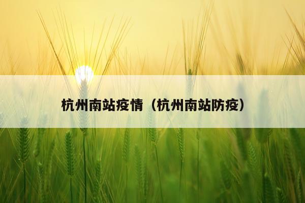 杭州南站疫情（杭州南站防疫）