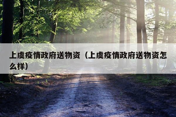 上虞疫情政府送物资（上虞疫情政府送物资怎么样）