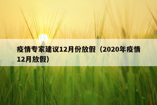 疫情专家建议12月份放假（2020年疫情12月放假）