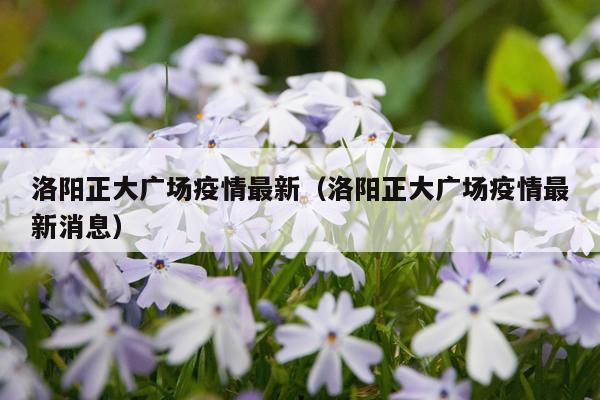 洛阳正大广场疫情最新（洛阳正大广场疫情最新消息）