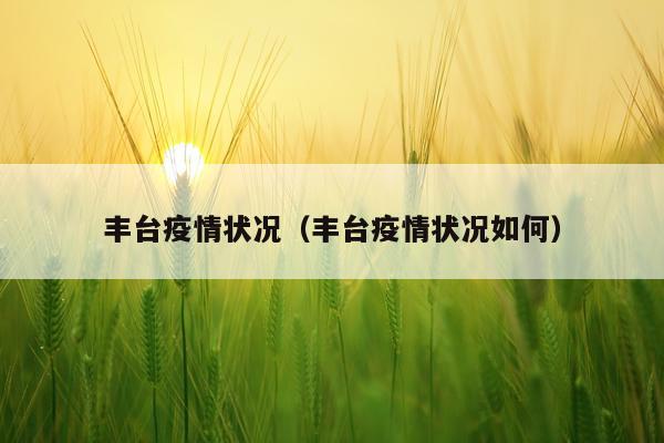 丰台疫情状况（丰台疫情状况如何）