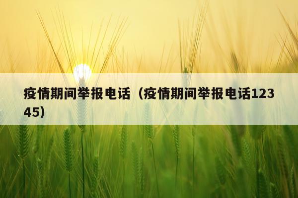 疫情期间举报电话（疫情期间举报电话12345）