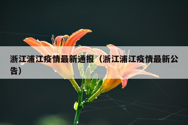 浙江浦江疫情最新通报(浙江浦江疫情最新公告)
