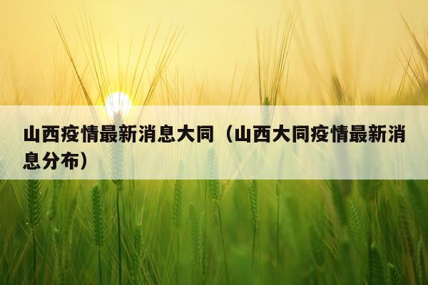 山西疫情最新消息大同（山西大同疫情最新消息分布）