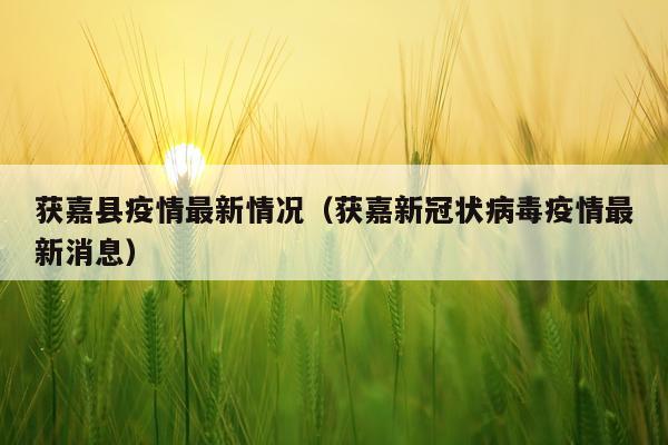 获嘉县疫情最新情况（获嘉新冠状病毒疫情最新消息）
