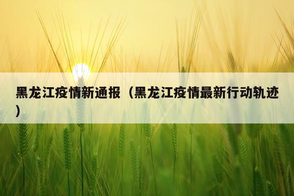 黑龙江疫情新通报（黑龙江疫情最新行动轨迹）