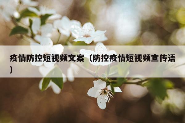 疫情防控短视频文案（防控疫情短视频宣传语）