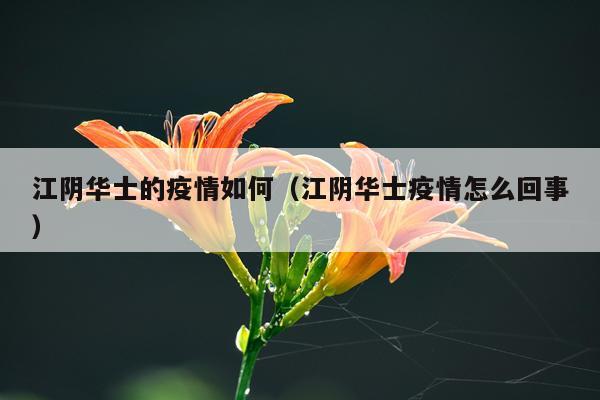 江阴华士的疫情如何（江阴华士疫情怎么回事）