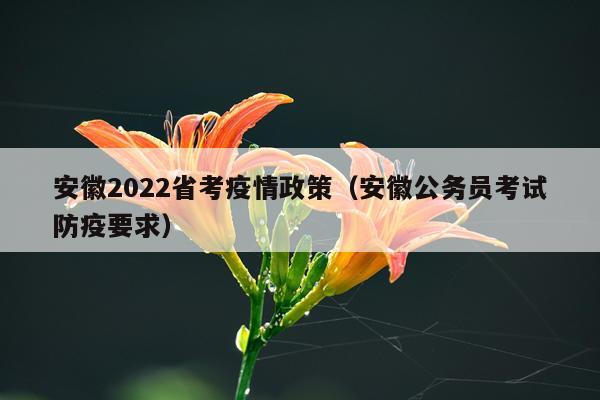 安徽2022省考疫情政策（安徽公务员考试防疫要求）