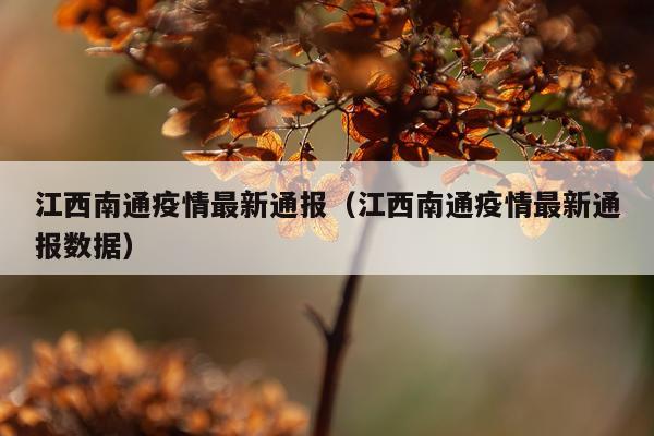 江西南通疫情最新通报(江西南通疫情最新通报数据)