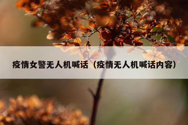 疫情女警无人机喊话(疫情无人机喊话内容)