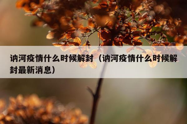 讷河疫情什么时候解封(讷河疫情什么时候解封最新消息)