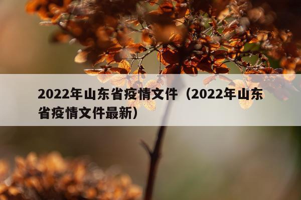 2022年山东省疫情文件(2022年山东省疫情文件最新)