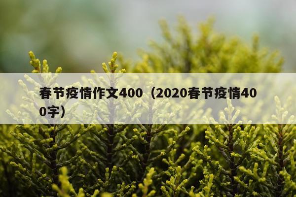 春节疫情作文400（2020春节疫情400字）