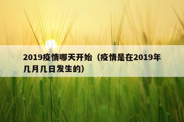 2019疫情哪天开始（疫情是在2019年几月几日发生的）