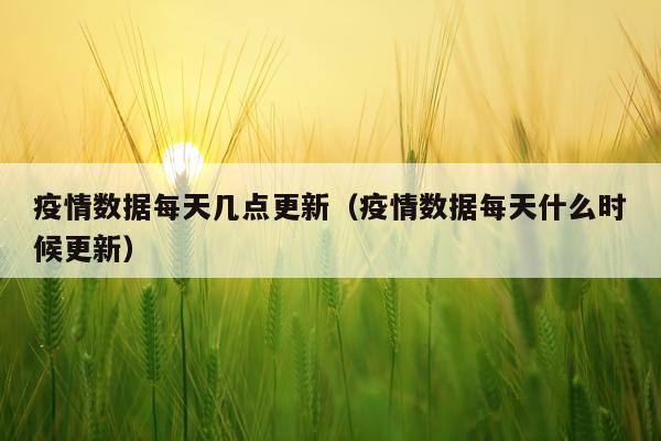 疫情数据每天几点更新（疫情数据每天什么时候更新）