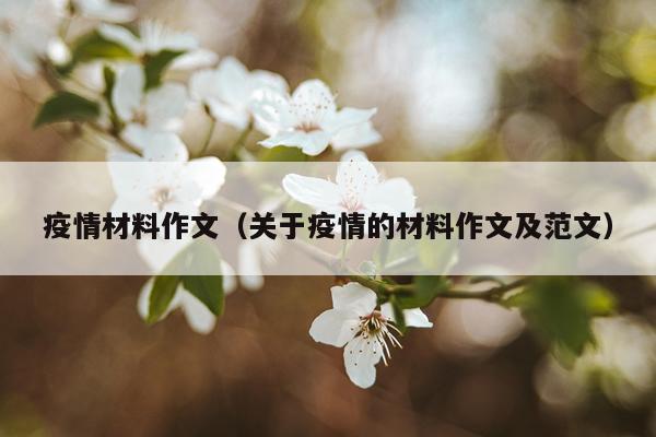 疫情材料作文（关于疫情的材料作文及范文）