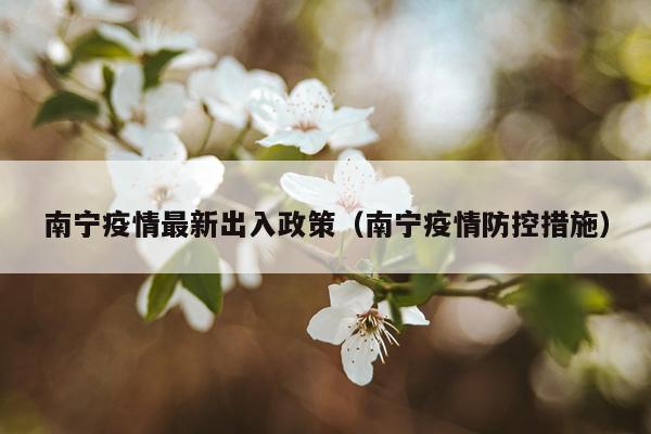 南宁疫情最新出入政策（南宁疫情防控措施）