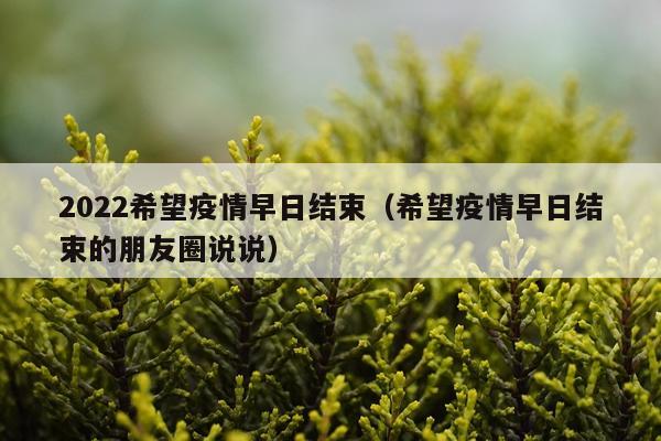 2022希望疫情早日结束(希望疫情早日结束的朋友圈说说)