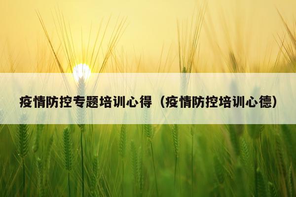 疫情防控专题培训心得(疫情防控培训心德)