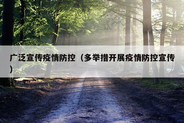 广泛宣传疫情防控(多举措开展疫情防控宣传)