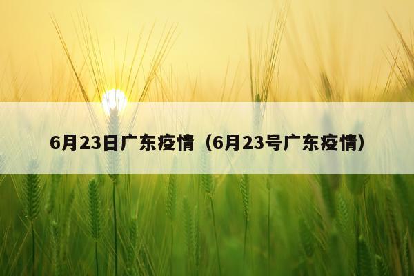 6月23日广东疫情(6月23号广东疫情)