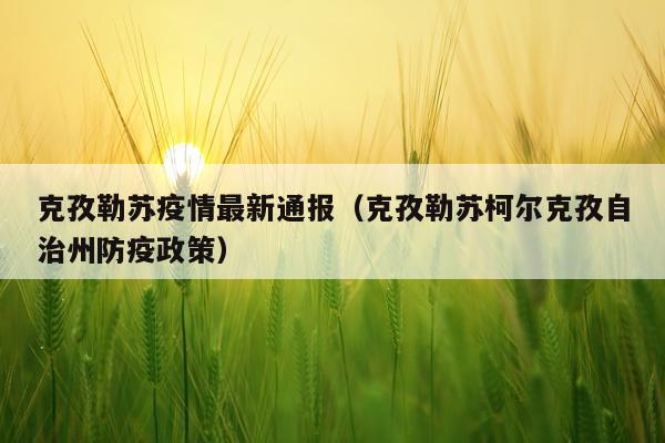 克孜勒苏疫情最新通报(克孜勒苏柯尔克孜自治州防疫政策)