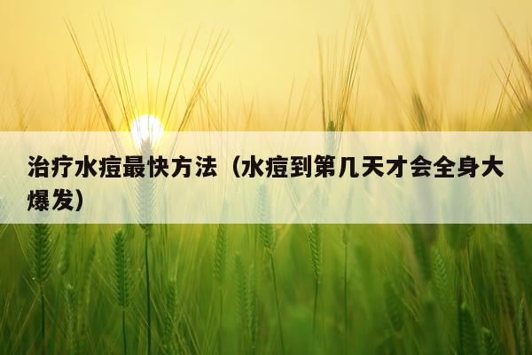 治疗水痘最快方法(水痘到第几天才会全身大爆发)