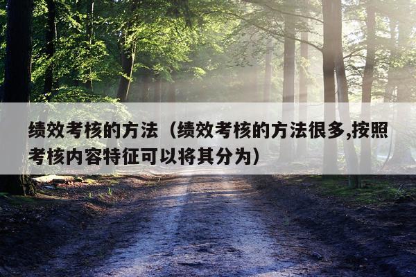 绩效考核的方法（绩效考核的方法很多,按照考核内容特征可以将其分为）
