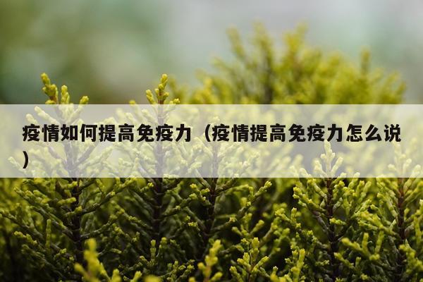 疫情如何提高免疫力（疫情提高免疫力怎么说）