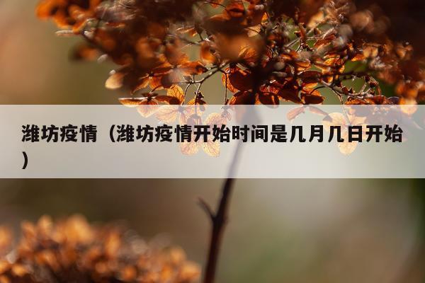 潍坊疫情（潍坊疫情开始时间是几月几日开始）