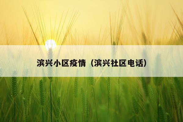 滨兴小区疫情（滨兴社区电话）