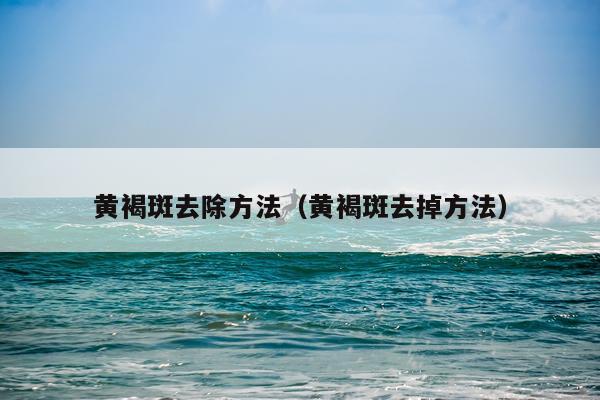 黄褐斑去除方法(黄褐斑去掉方法)