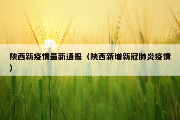陕西新疫情最新通报（陕西新增新冠肺炎疫情）