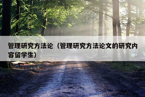 管理研究方法论(管理研究方法论文的研究内容留学生)