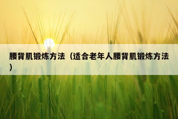 腰背肌锻炼方法（适合老年人腰背肌锻炼方法）