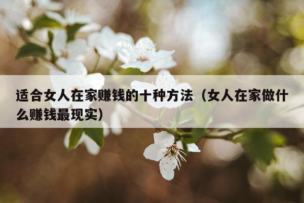 适合女人在家赚钱的十种方法(女人在家做什么赚钱最现实)